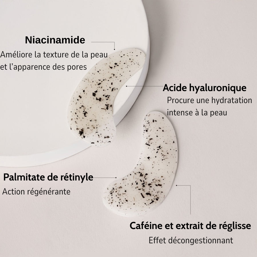 Patchs hydrogel contour des yeux – caféine