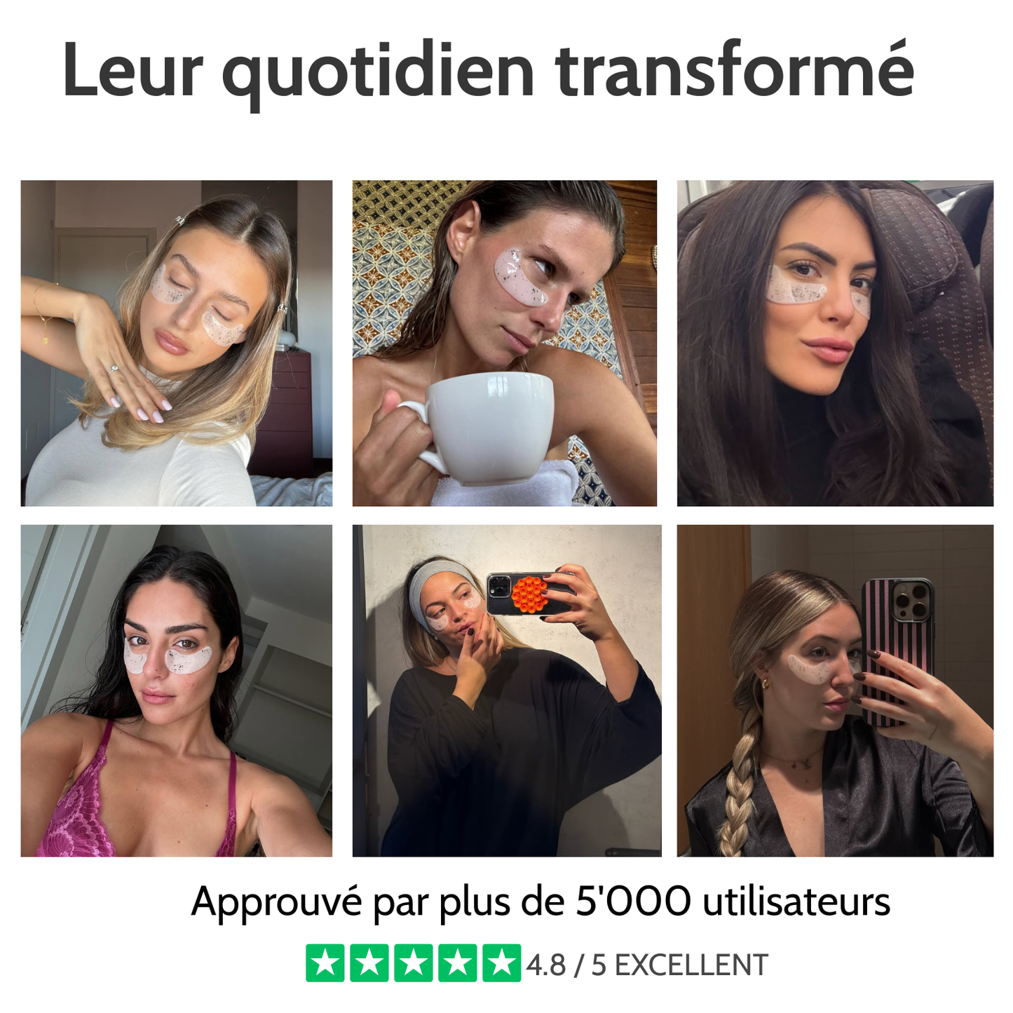 Patchs hydrogel contour des yeux – caféine